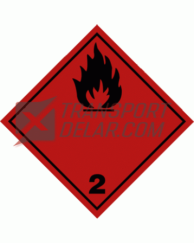 Varningsetikett 2.1 Brandfarlig gas